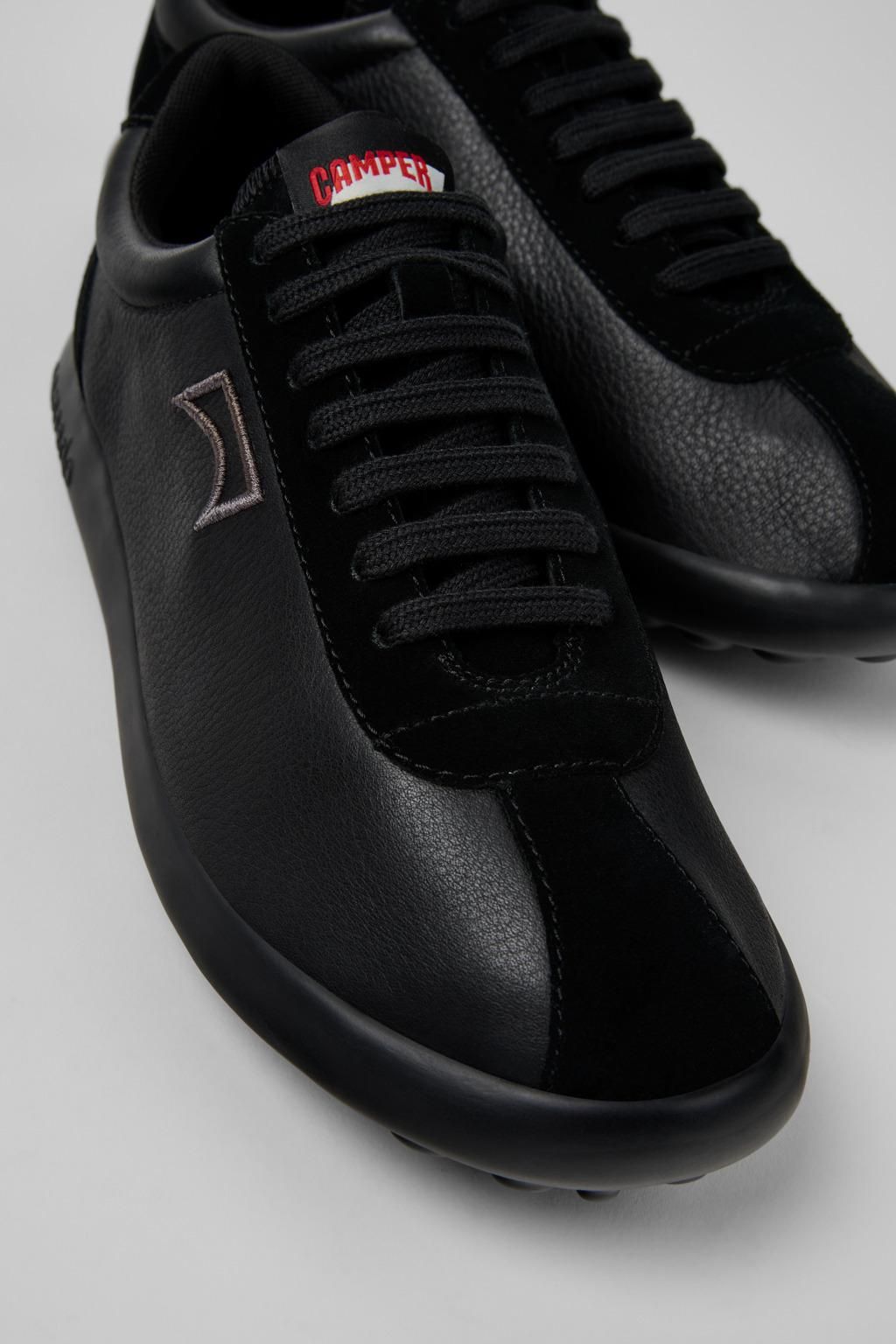 캠퍼 베이직 블랙 레더 스니커즈 Pelotas XLF K101019-008 BLACK - 상세 이미지 2