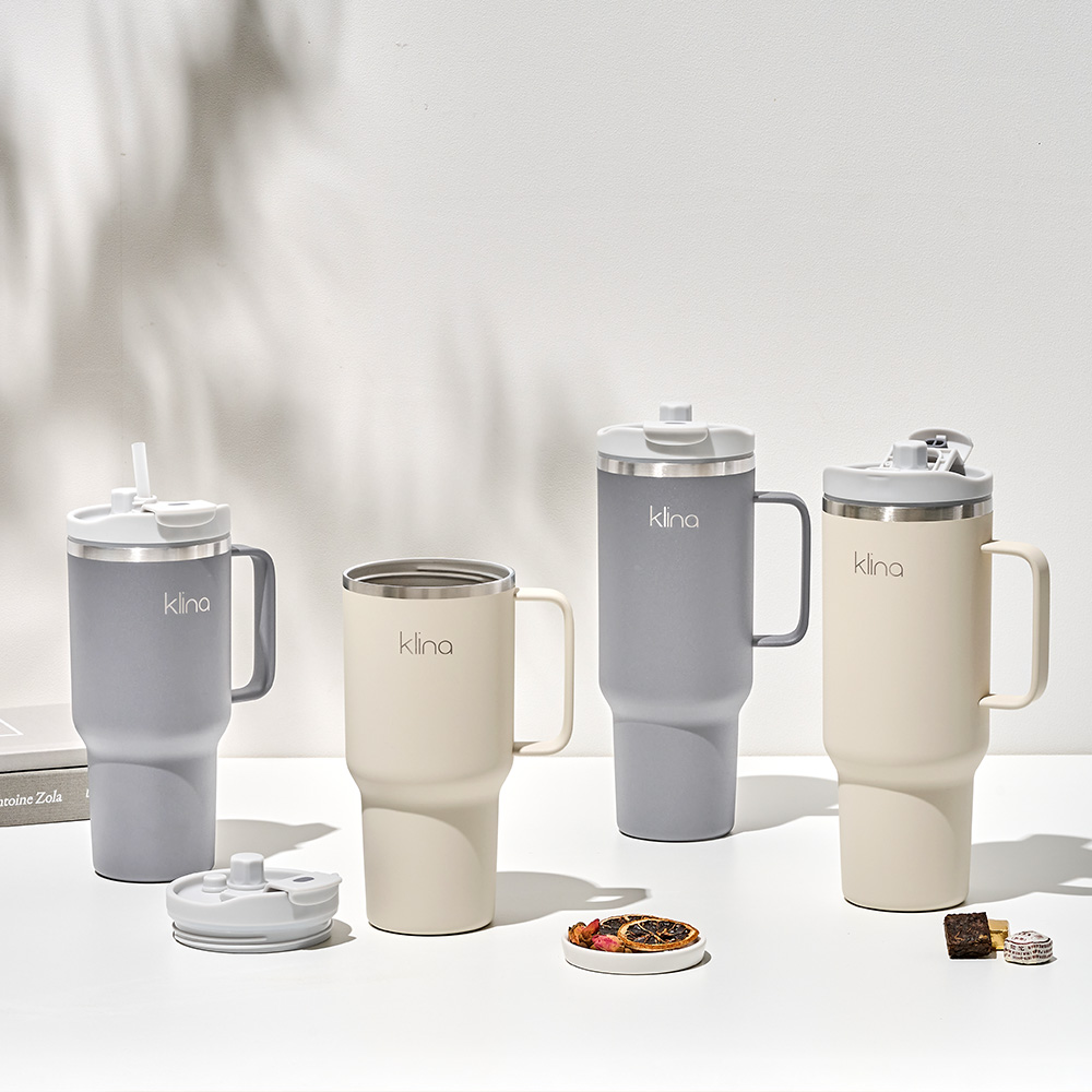 클리나 대용량 텀블러 보온보냉 빨대 텀블러 900ml, 챠콜 - 상세 이미지 3