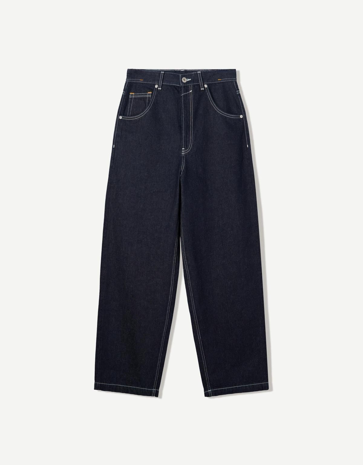 버쉬카 트렌디 데님 슈퍼 배기핏 청바지 5347/352 NAVY - 메인 이미지