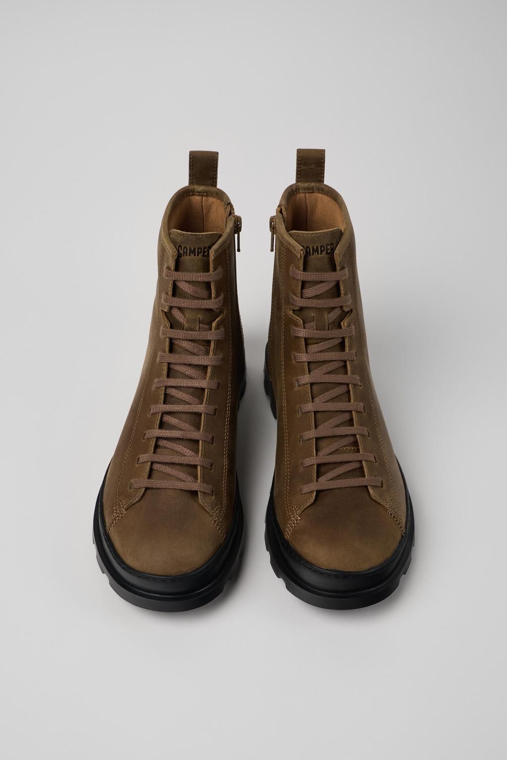 캠퍼 레이스업 누벅 미들 부츠 브라운 Brutus K300245-038 BROWN - 상세 이미지 4