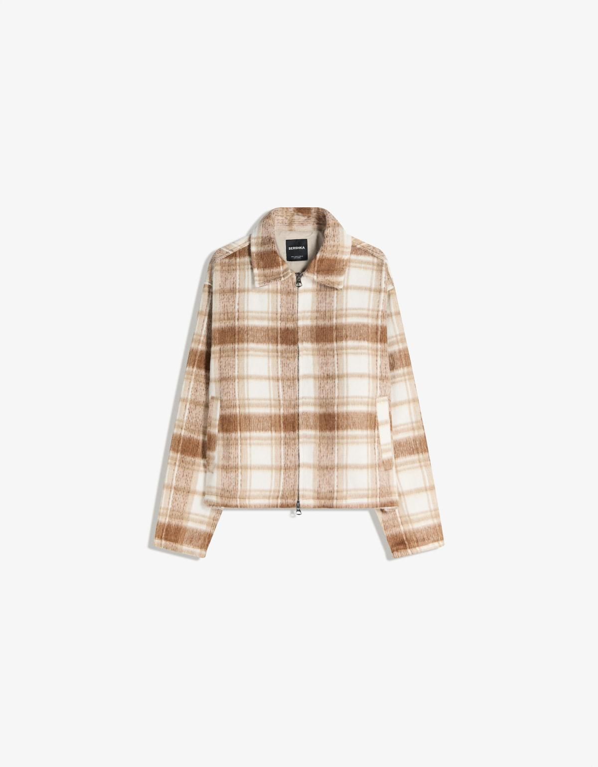 버쉬카 체크 패턴 박시핏 테일러드 재킷 6862/710 BROWN - 상세 이미지 3