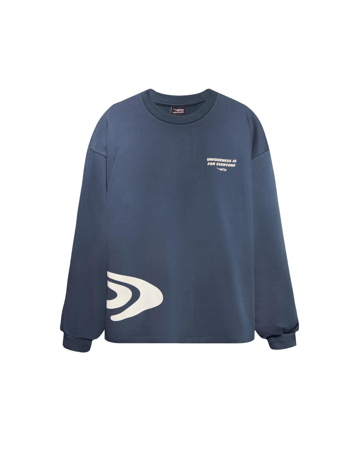 버쉬카 아웃 오브 코어 프린트 오버핏 긴팔 티셔츠 8111/071 NAVY - 상세 이미지 3