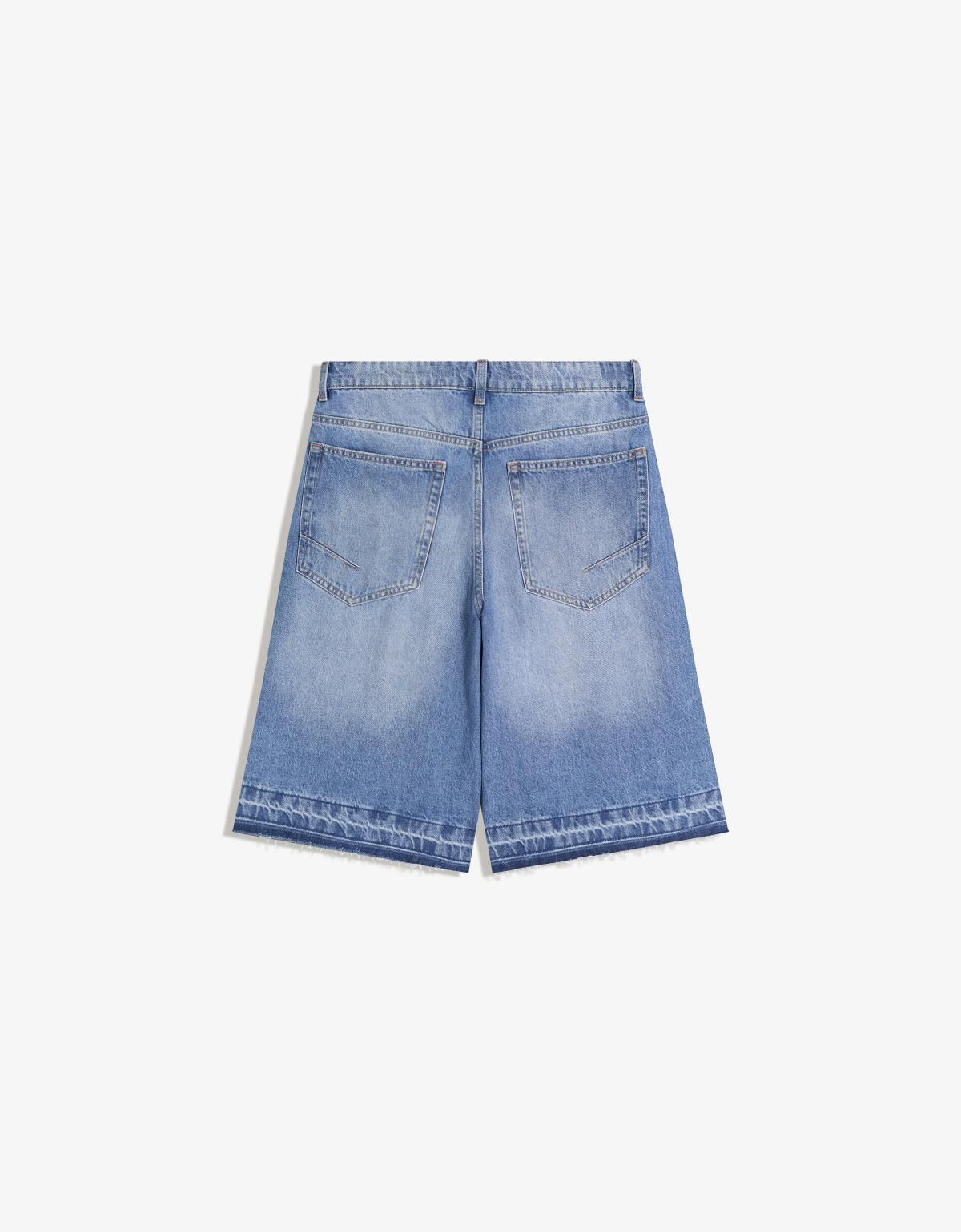 버쉬카 와이드 데님 배기 버뮤다 반바지 8423/777 LIGHT BLUE - 상세 이미지 3