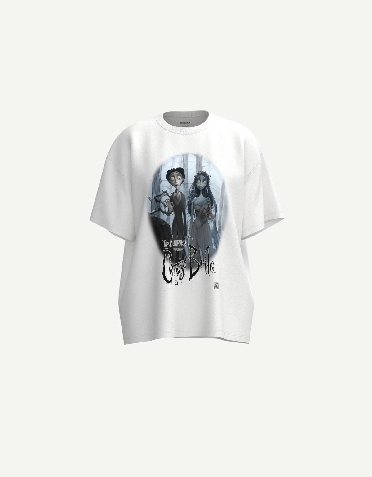 버쉬카 디지털 그래픽 프린트 오버핏 반팔 티셔츠 2377/826 OFF WHITE - 메인 이미지