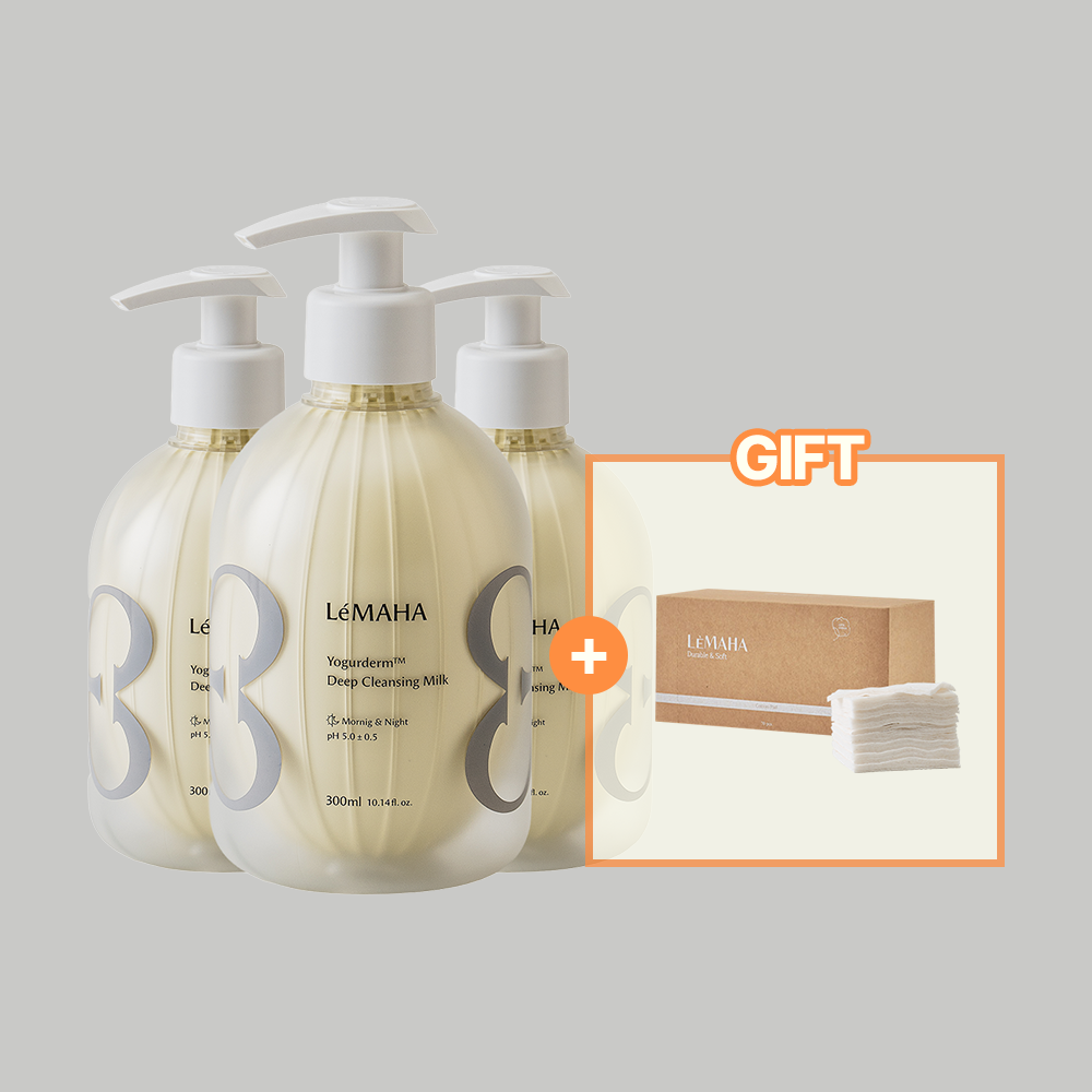 르마하 요거덤 딥 클렌징 밀크 300ml 3SET 피지 블랙헤드 예민 피부 저자극 클렌저