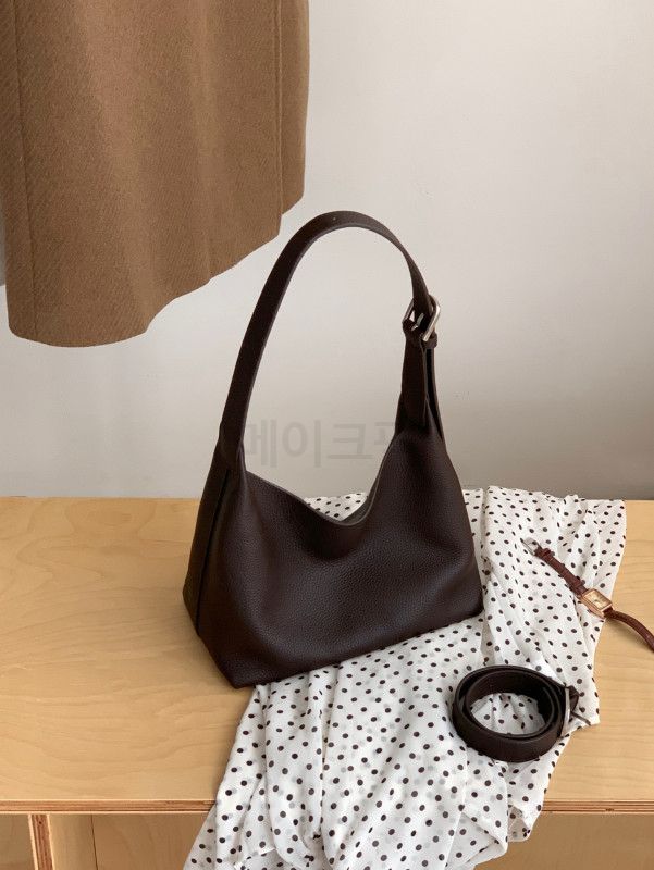 여성 소가죽 미니 숄더백 데일리 가벼운 캐주얼 핸드백 다용도 레트로 스타일 가방 - 메인 이미지