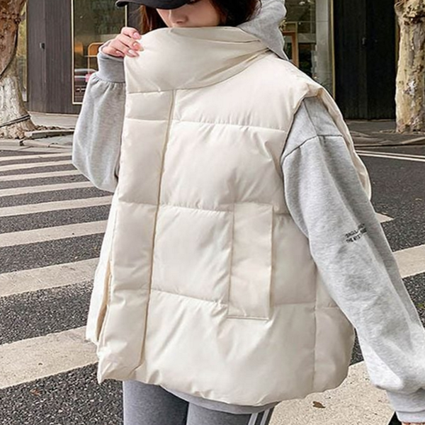 데일리 여성 패딩 조끼 베이직 여성 하이넥 조끼 누빔 - 상품 이미지