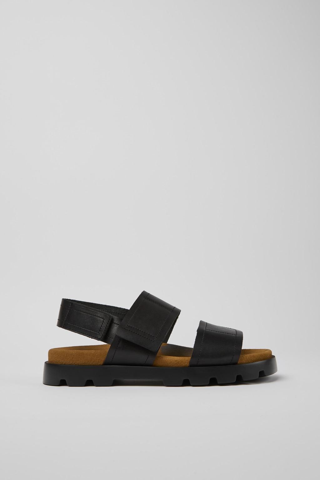 캠퍼 블랙 레더 스트랩 샌들 Brutus Sandal K100777-002 BLACK - 메인 이미지