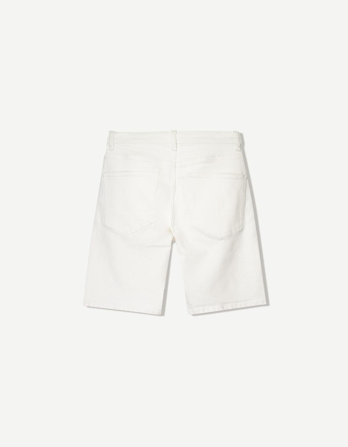 버쉬카 리핑 데님 버뮤다 쇼츠 3334/089 WHITE - 상세 이미지 2