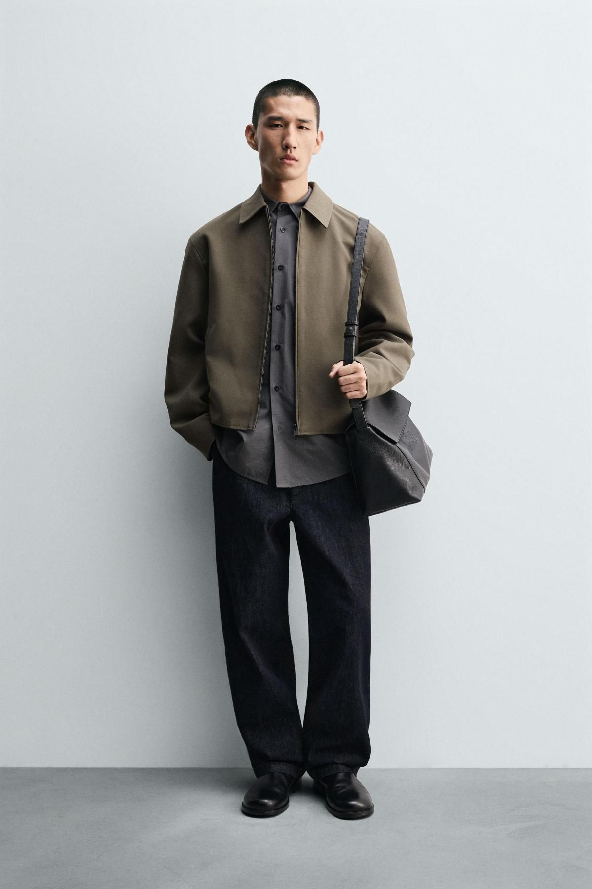 자라 테크니컬 울블렌드 크롭핏 집업 재킷 8281/550 KHAKI - 상세 이미지 2