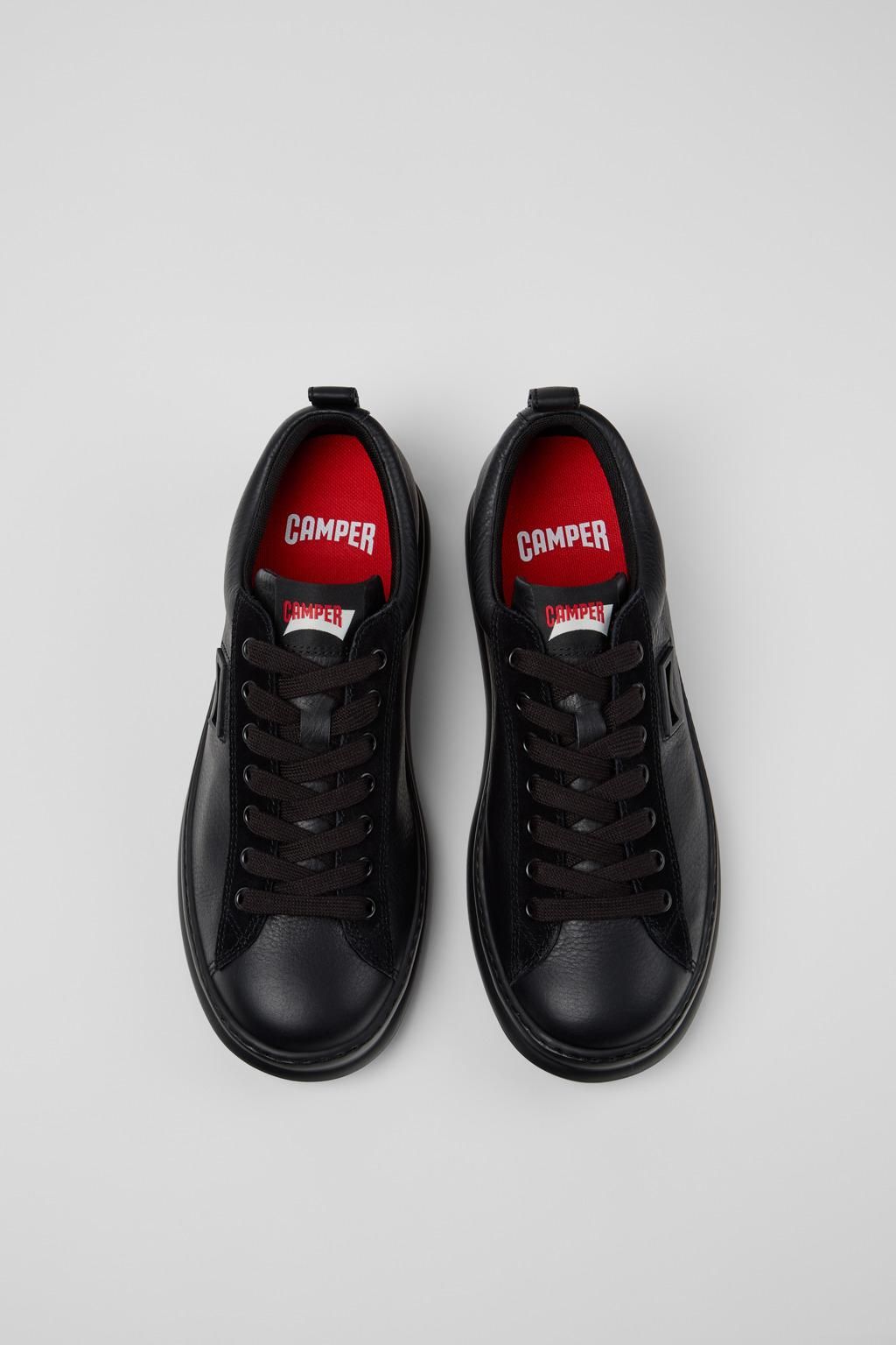 캠퍼 프리미엄 레더 블랙 스니커즈 Runner K101052-004 BLACK - 상세 이미지 4