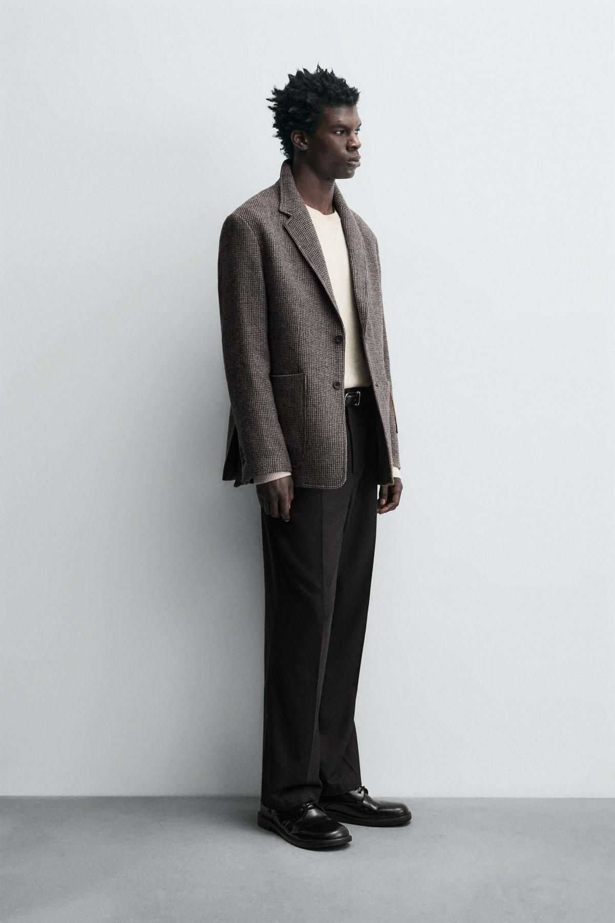 자라 테크니컬 울 텍스처드 테일러드 재킷 6972/287 ANTHRACITE GREY - 상세 이미지 5