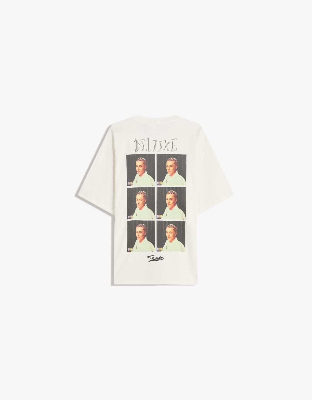 버쉬카 오버핏 프린트 반팔 티셔츠 8040/072 WHITE - 상세 이미지 2