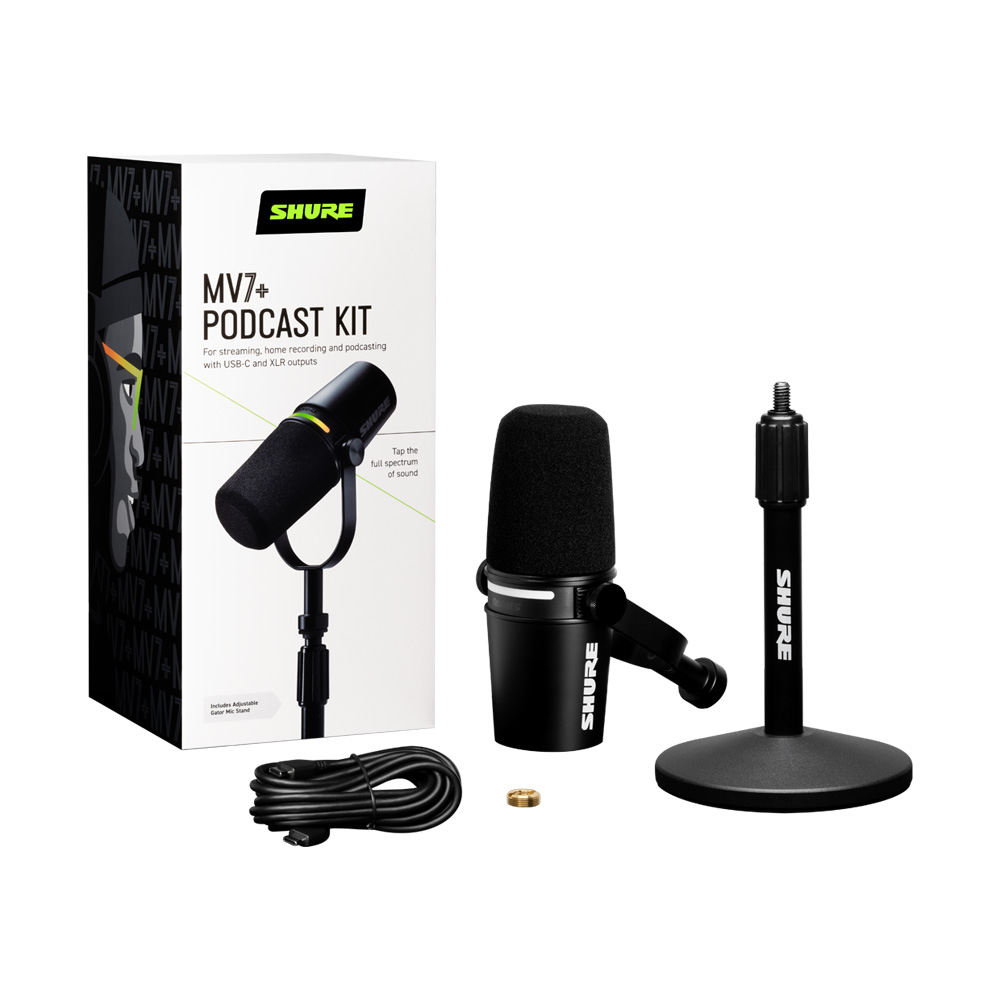 [SHURE] 슈어 MV7+ Podcast Kit 슈어 팟캐스트 XLR, USB-C 하이브리드 듀얼 마이크 키트 (스탠드 포함) (암스탠드 증정) - 상세 이미지 5