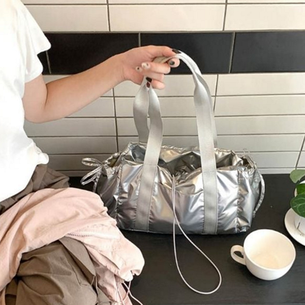 데일리 여성 숄더백 장식 리본 숄더백 패브릭 넉넉한 - 상품 이미지