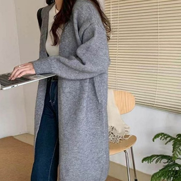 데일리 여성 롱 가디건 루즈핏 여자 롱 가디건 로브 - 상품 이미지
