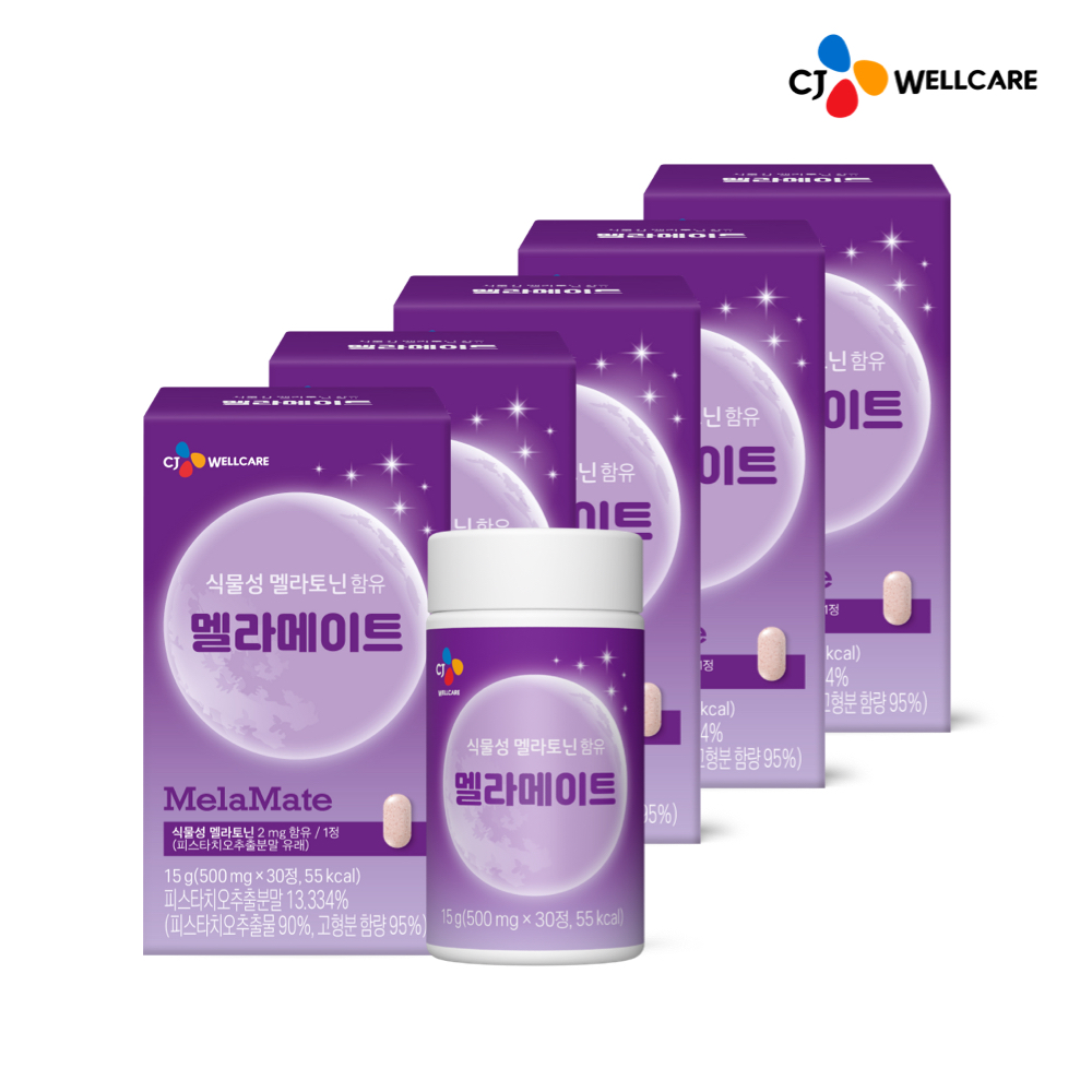 CJ 멜라메이트 식물성 멜라토닌 2mg 식물유래 30정, 5개 제품 이미지