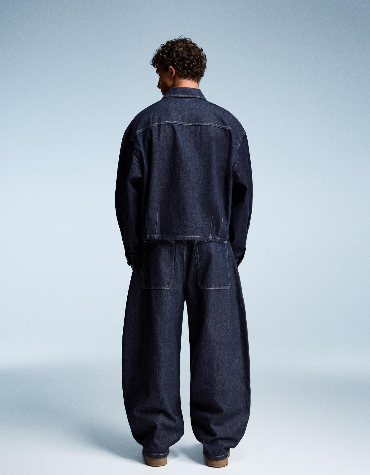 버쉬카 와이드핏 데님 배럴 진 5348/534 NAVY - 상세 이미지 3