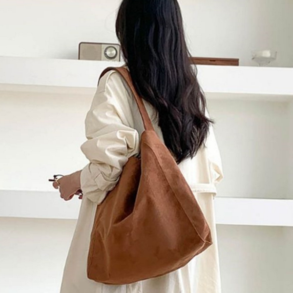 데일리 여성 숄더백 베이직 스웨이드 숄더백 호보백 겨울 - 상품 이미지