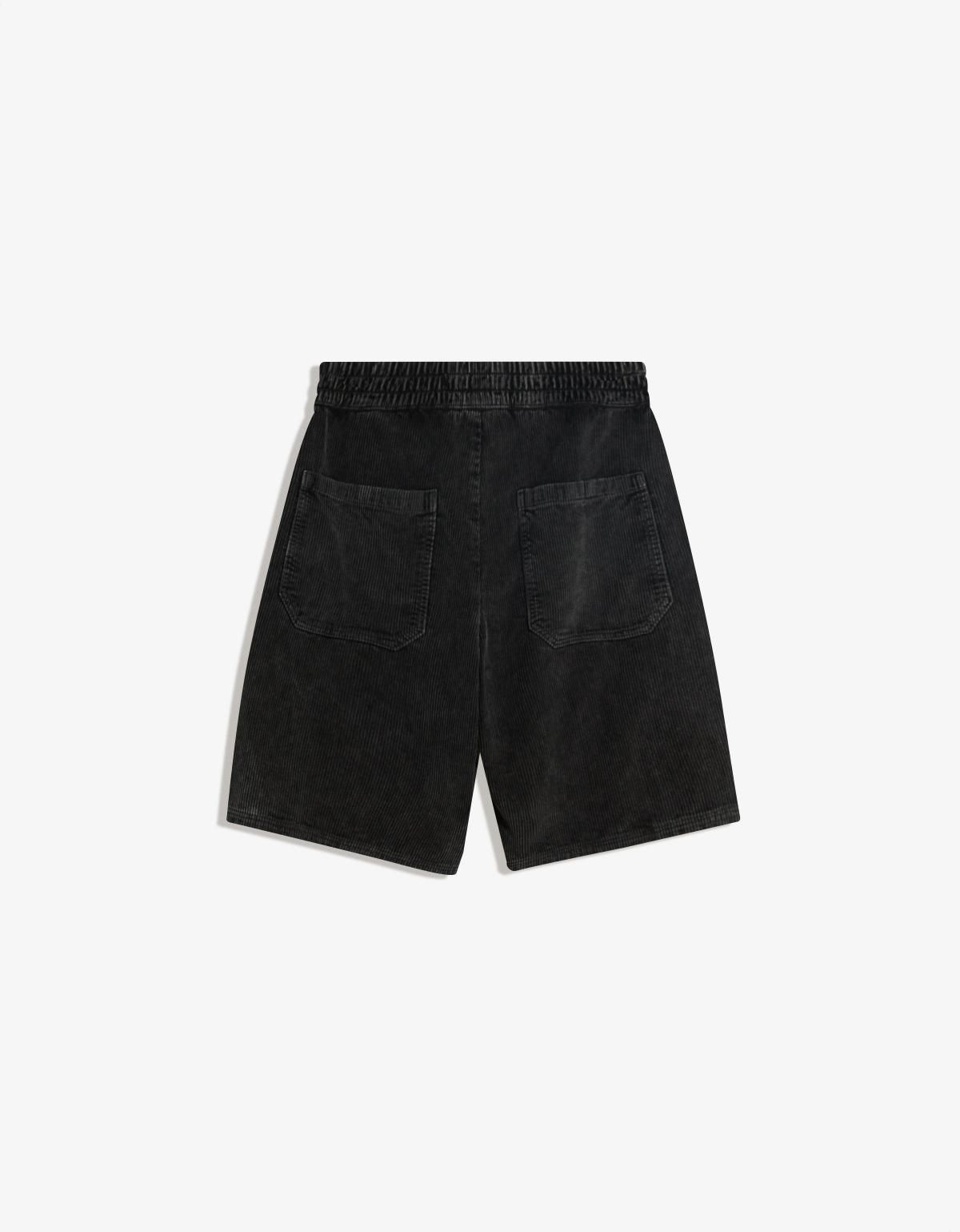 버쉬카 코듀로이 조거 버뮤다 쇼츠 남성 와이드핏 블랙 8436/091 BLACK - 상세 이미지 2
