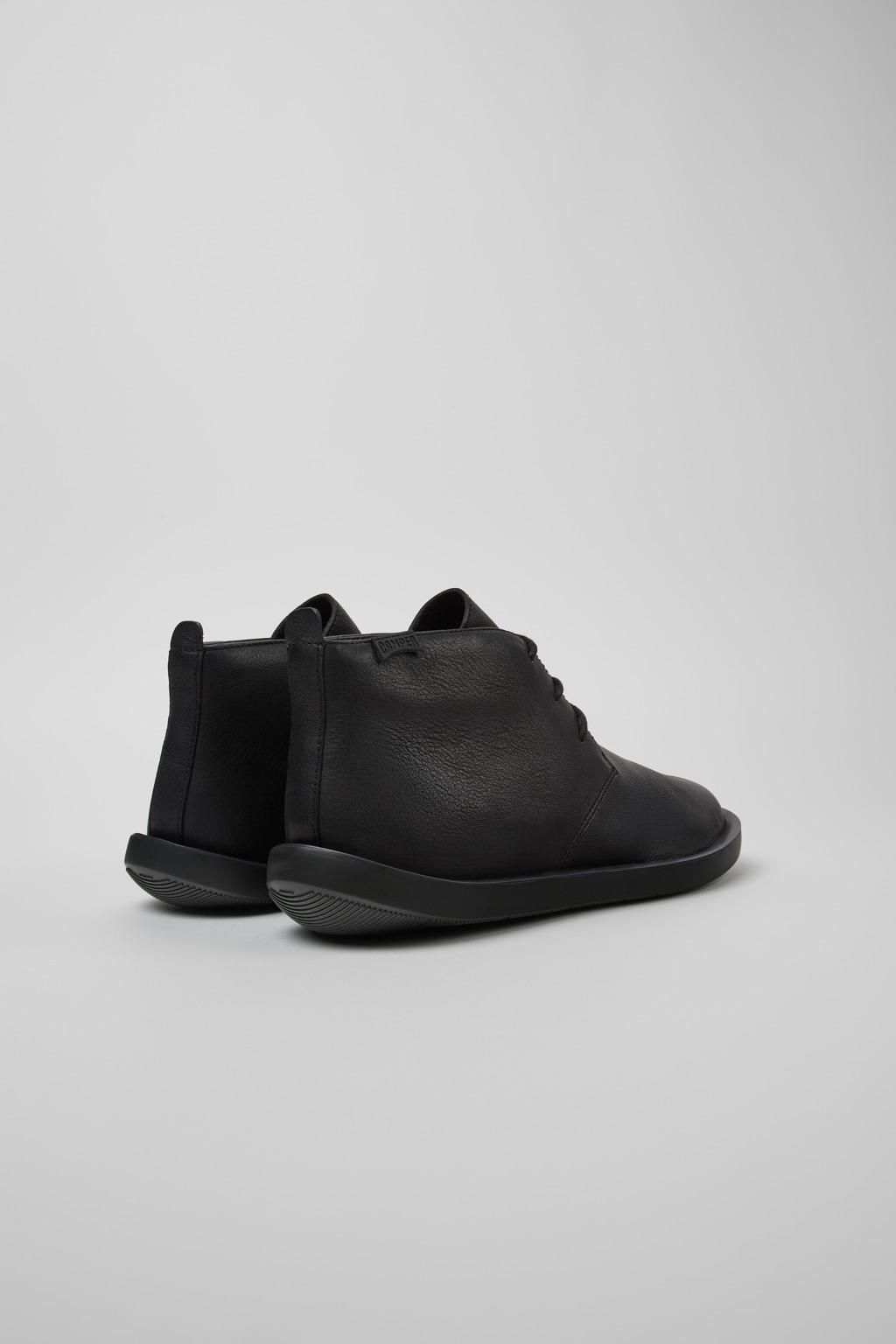 캠퍼 프리미엄 레더 남성 앵클부츠 Wagon K300378-017 BLACK - 상세 이미지 3