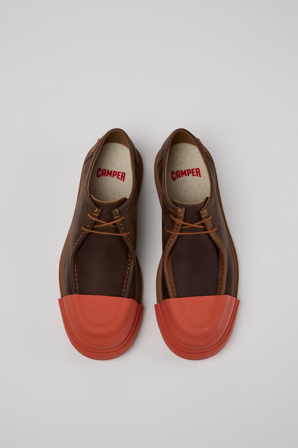 캠퍼 컬러블록 더비슈즈 Junction K100872-038 BROWN - 상세 이미지 4