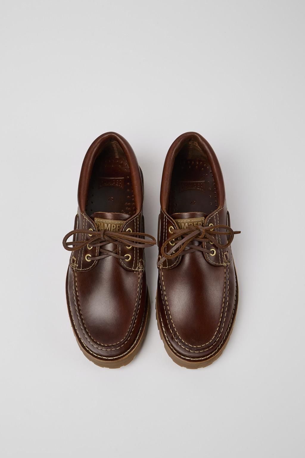 캠퍼 브라운 레더 남성 드라이빙 슈즈 Nautico 15233-001 BROWN - 상세 이미지 4