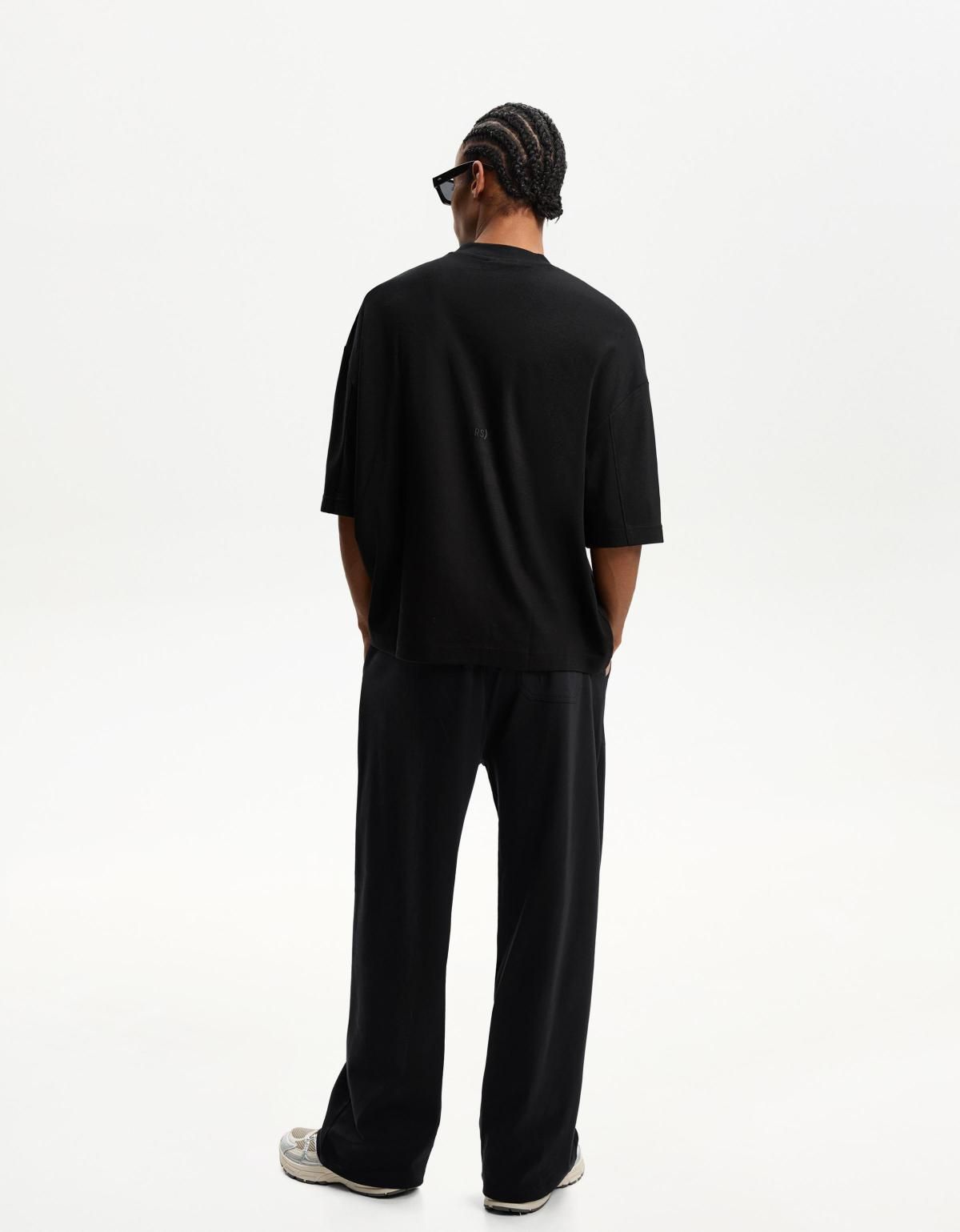 버쉬카 시크 블랙 와이드 팬츠 남성 0454/777 BLACK - 상세 이미지 3