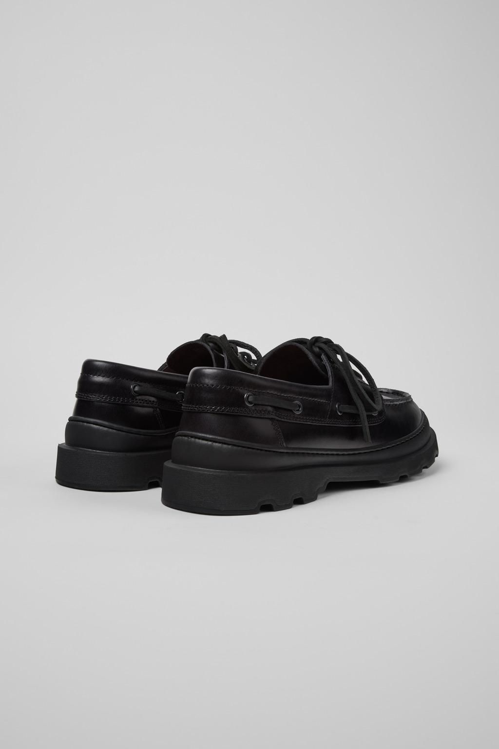 캠퍼 프리미엄 블랙 레더 로퍼 Brutus K101067-002 BLACK - 상세 이미지 3