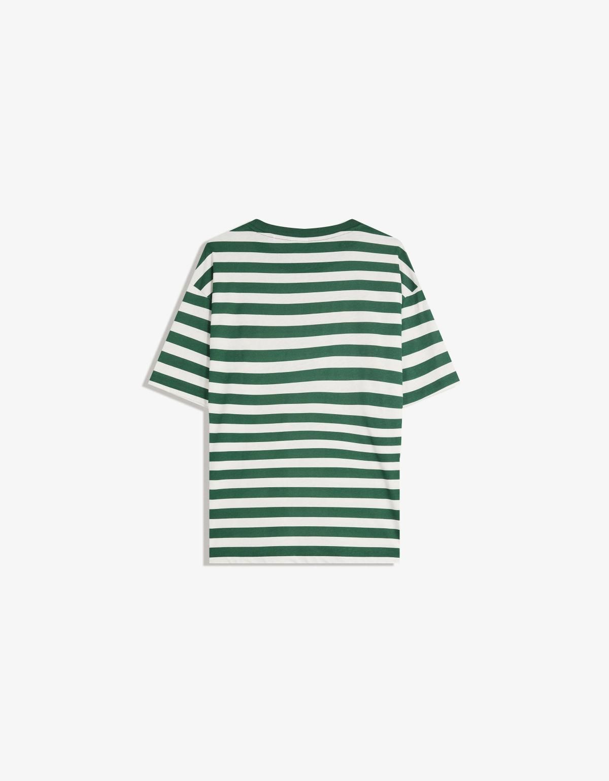 버쉬카 스트라이프 프린트 반팔 티셔츠 8048/538 GREEN - 상세 이미지 2
