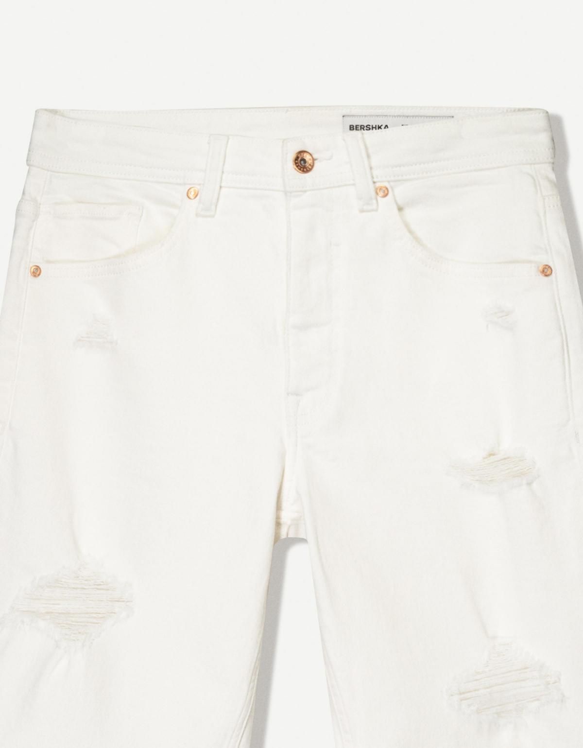 버쉬카 리핑 데님 버뮤다 쇼츠 3334/089 WHITE - 상세 이미지 3