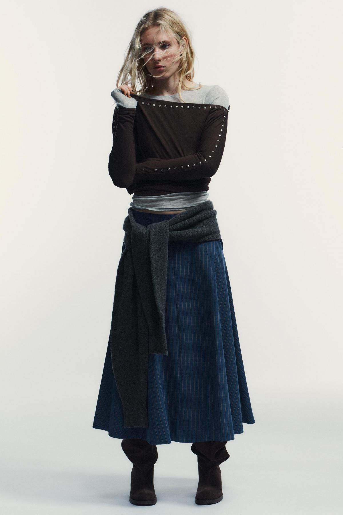 자라 울 블렌드 슬리브 이펙트 스카프 3739/323 GREY - 상세 이미지 2