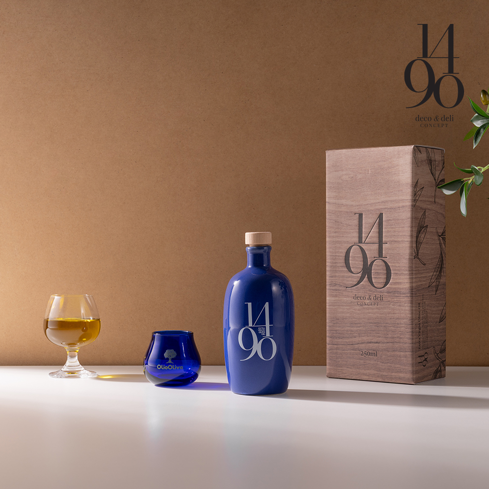 1490 오히블랑카 올리브오일 250ml 공인 시음잔 선물세트, 쇼핑백(대) 동봉 - 상품 이미지
