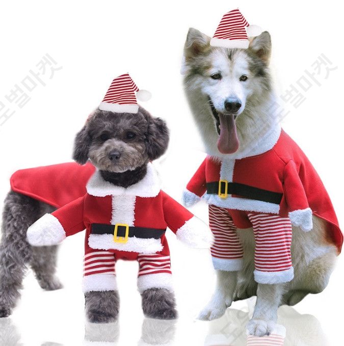 강아지 크리스마스옷 산타옷 고양이 반려견 루돌프 중형견 - 상품 이미지