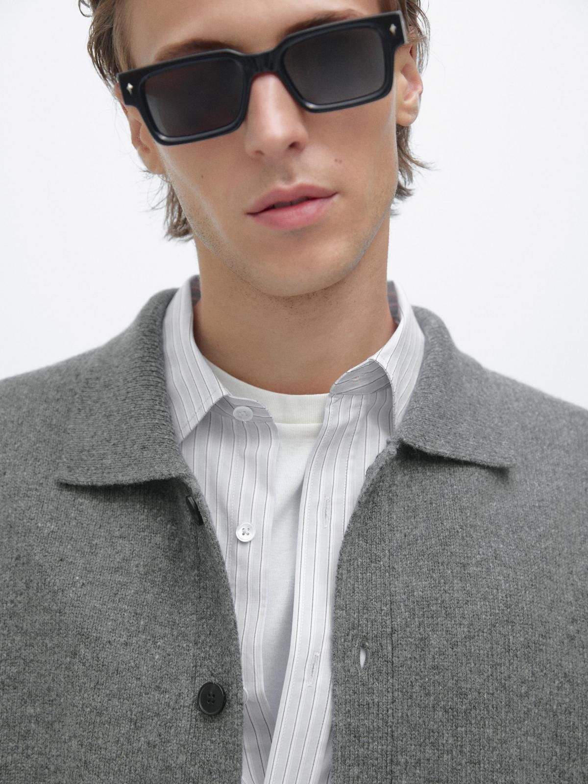 마시모두띠 프리미엄 울 폴로 카라 니트 가디건 1075/222 ANTHRACITE GREY - 상세 이미지 5