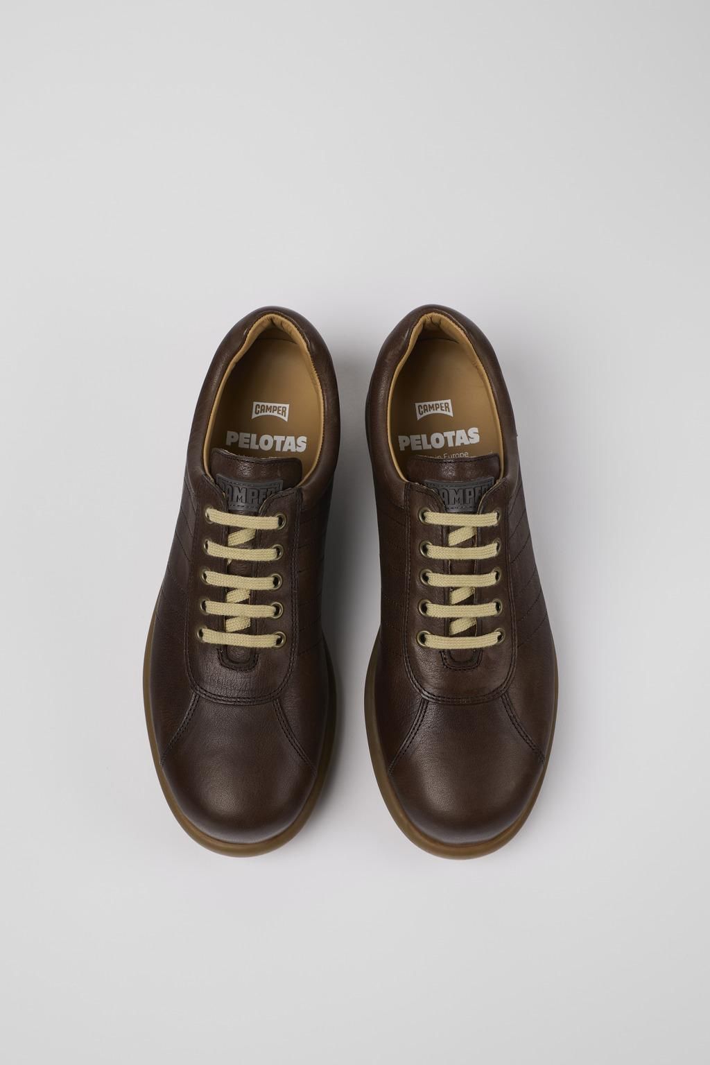 캠퍼 프리미엄 브라운 레더 스니커즈 Pelotas 16002-318 BROWN - 상세 이미지 4