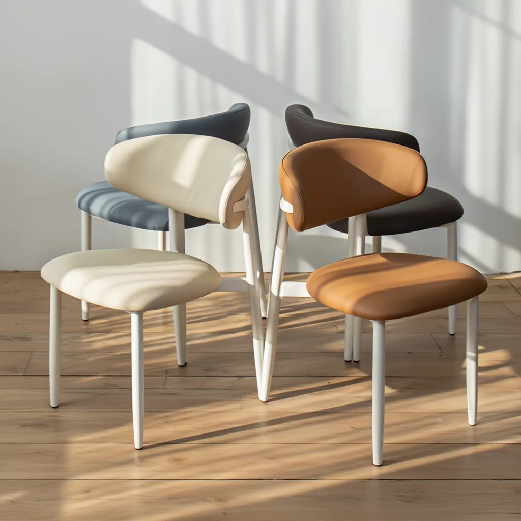 솔리브 편한 식탁의자 화이트 실리콘 가죽 기능성 테이블의자 아이보리