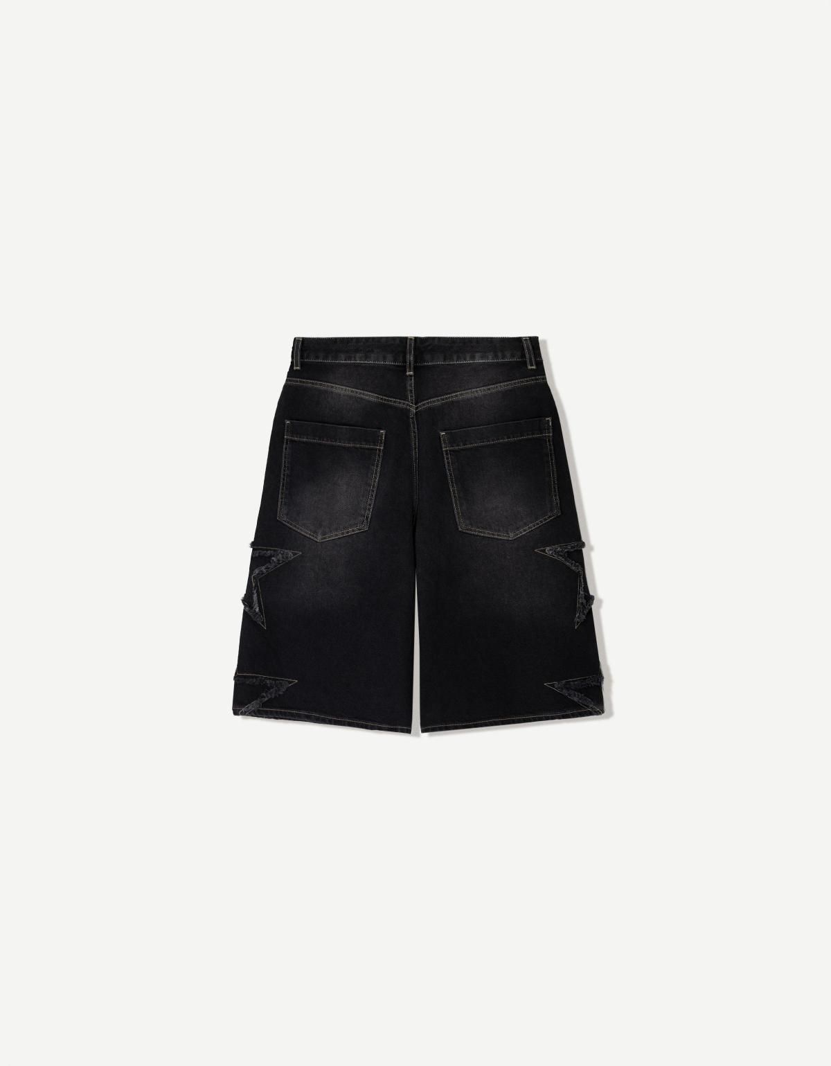 버쉬카 배기 버뮤다 패치 쇼츠 3347/179 BLACK - 상세 이미지 5