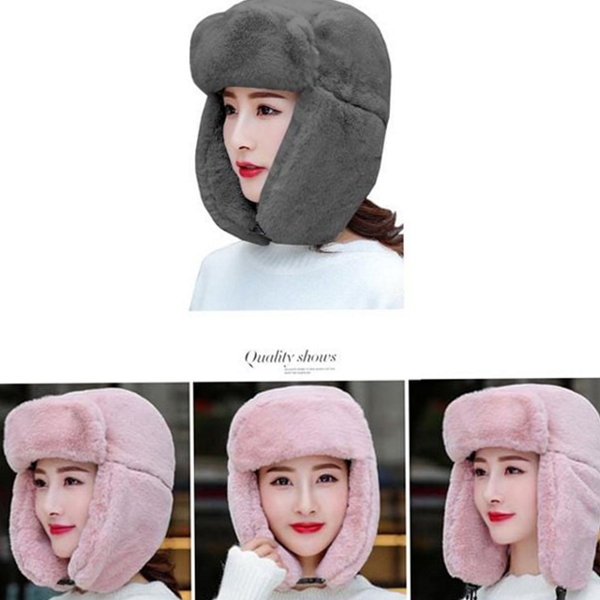 에스키모 여자 방한모 모자 파일럿 여성 귀도리 모자 - 상품 이미지