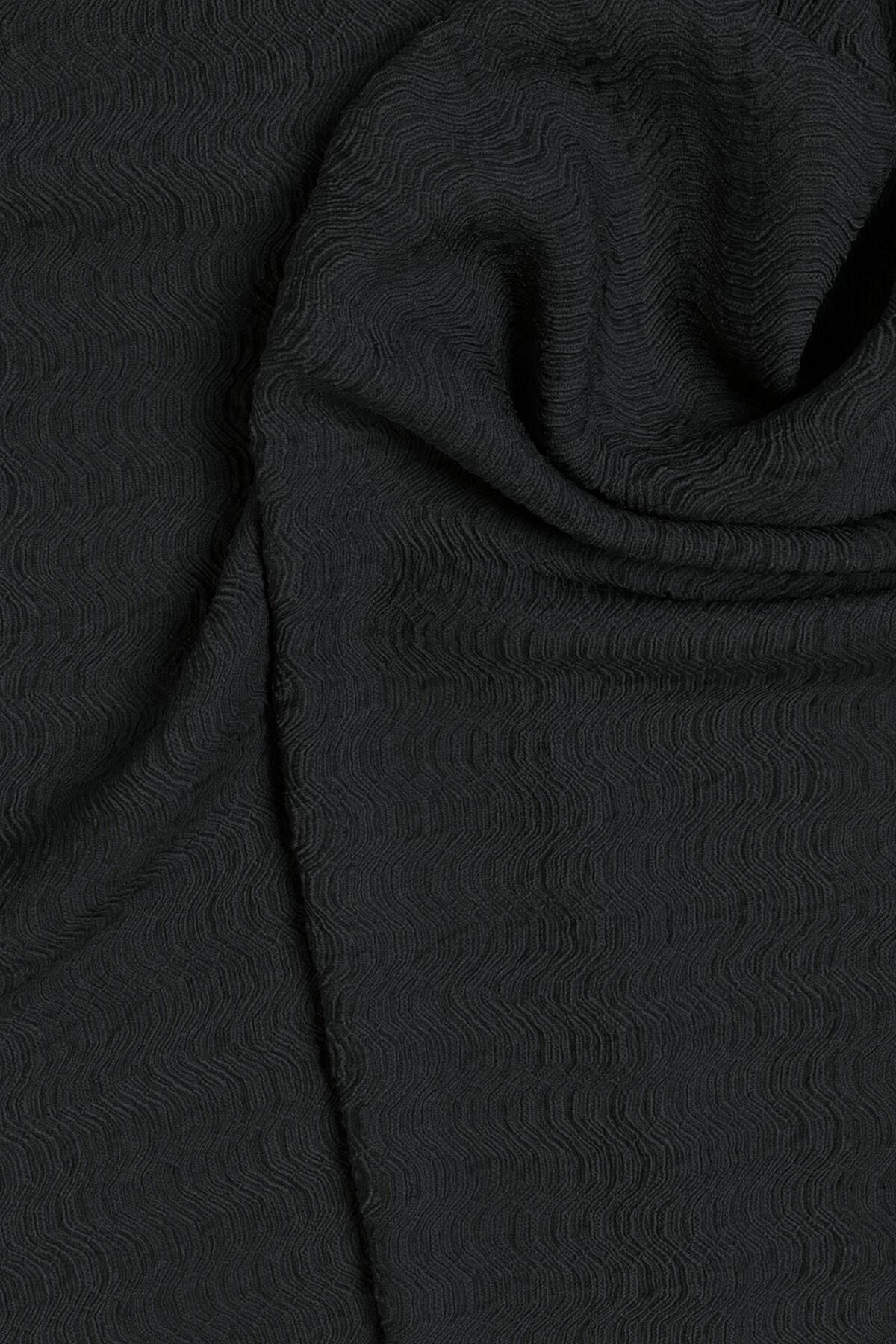 빌라 프론트 셔링 긴팔 미디 원피스 6443172 NEGRO - 상세 이미지 3