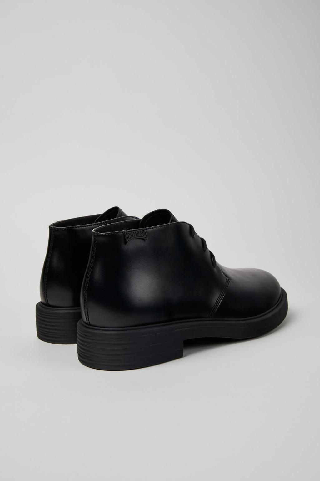 캠퍼 블랙 레더 남성 레이스업 앵클부츠 Dean K300493-001 BLACK - 상세 이미지 3