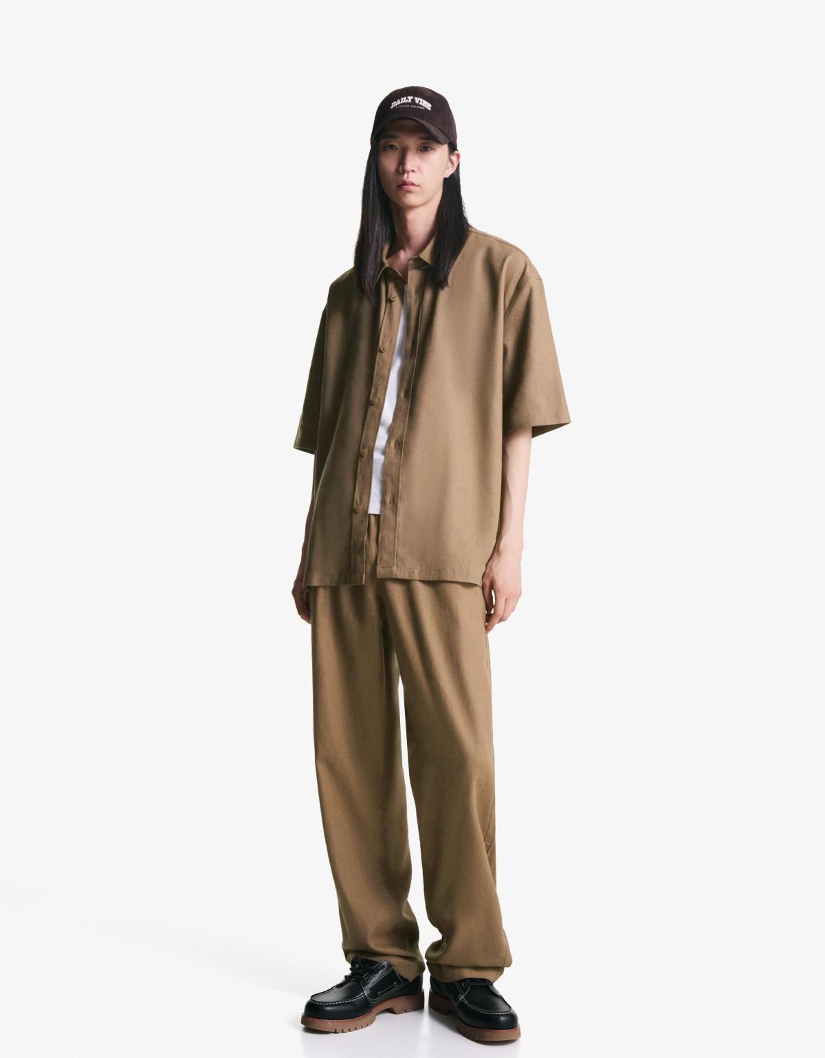 버쉬카 와이드핏 리넨블렌드 조거 팬츠 0409/665 CAMEL - 상세 이미지 5