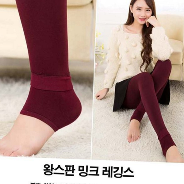 따뜻한 겨울 레깅스 융털 여성 레깅스 보온 기모 - 상품 이미지