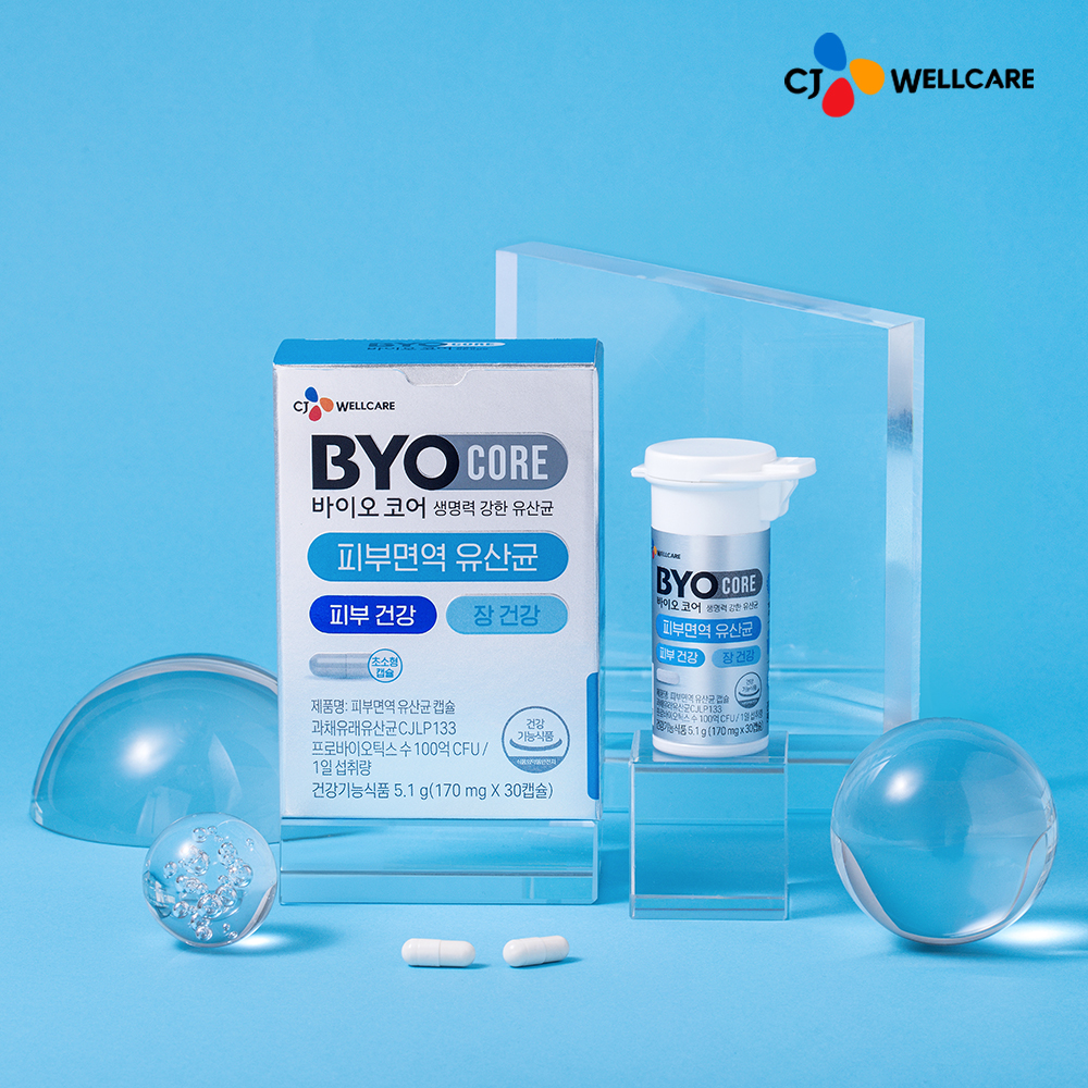 CJ 바이오코어 피부면역 유산균 캡슐형 100억 보장 소주연 유산균 30캡슐, 3개
