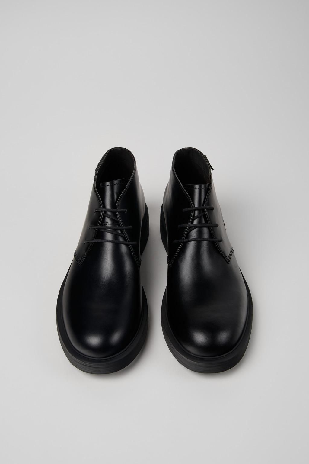 캠퍼 블랙 레더 남성 레이스업 앵클부츠 Dean K300493-001 BLACK - 상세 이미지 4