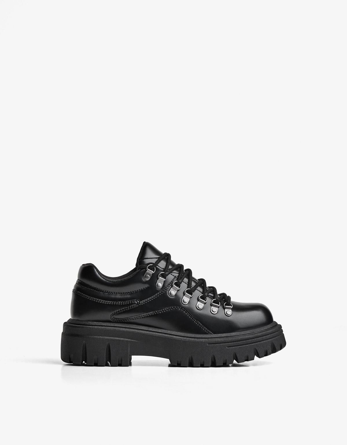 버쉬카 청키 메탈 디테일 레이스업 슈즈 2602/764 BLACK - 상품 이미지
