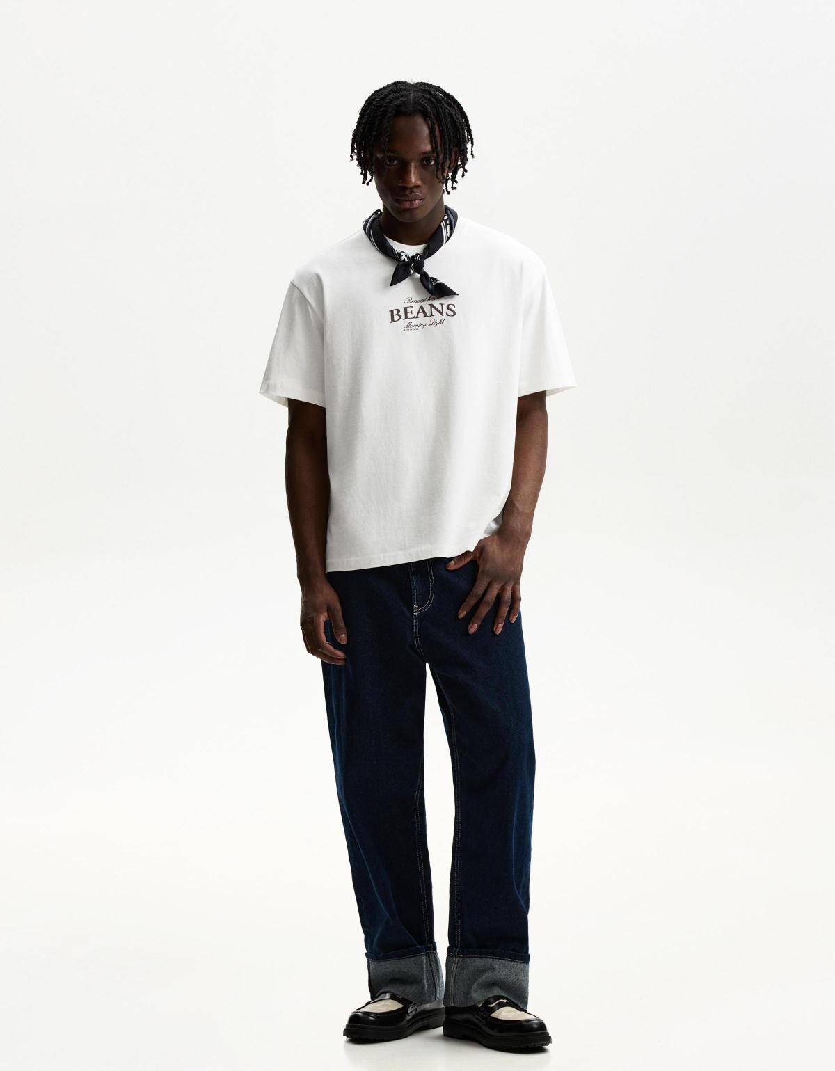 버쉬카 프린트 반팔 티셔츠 2895/538 OFF WHITE - 상세 이미지 3