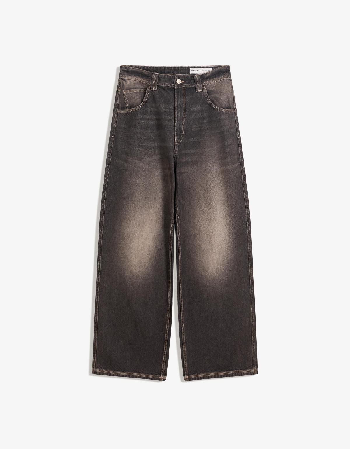 버쉬카 와이드핏 스케이트 흑청 데님 팬츠 5383/335 BLACK - 상세 이미지 4