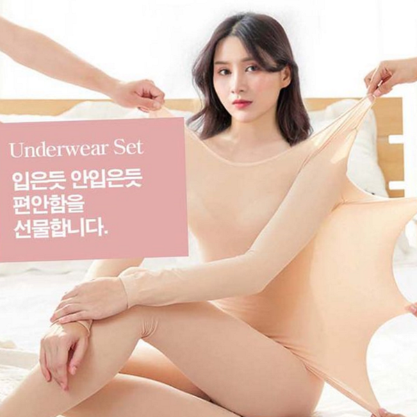 보온 여자 발열 내의 세트 여성 발열 내의 기본 - 상품 이미지