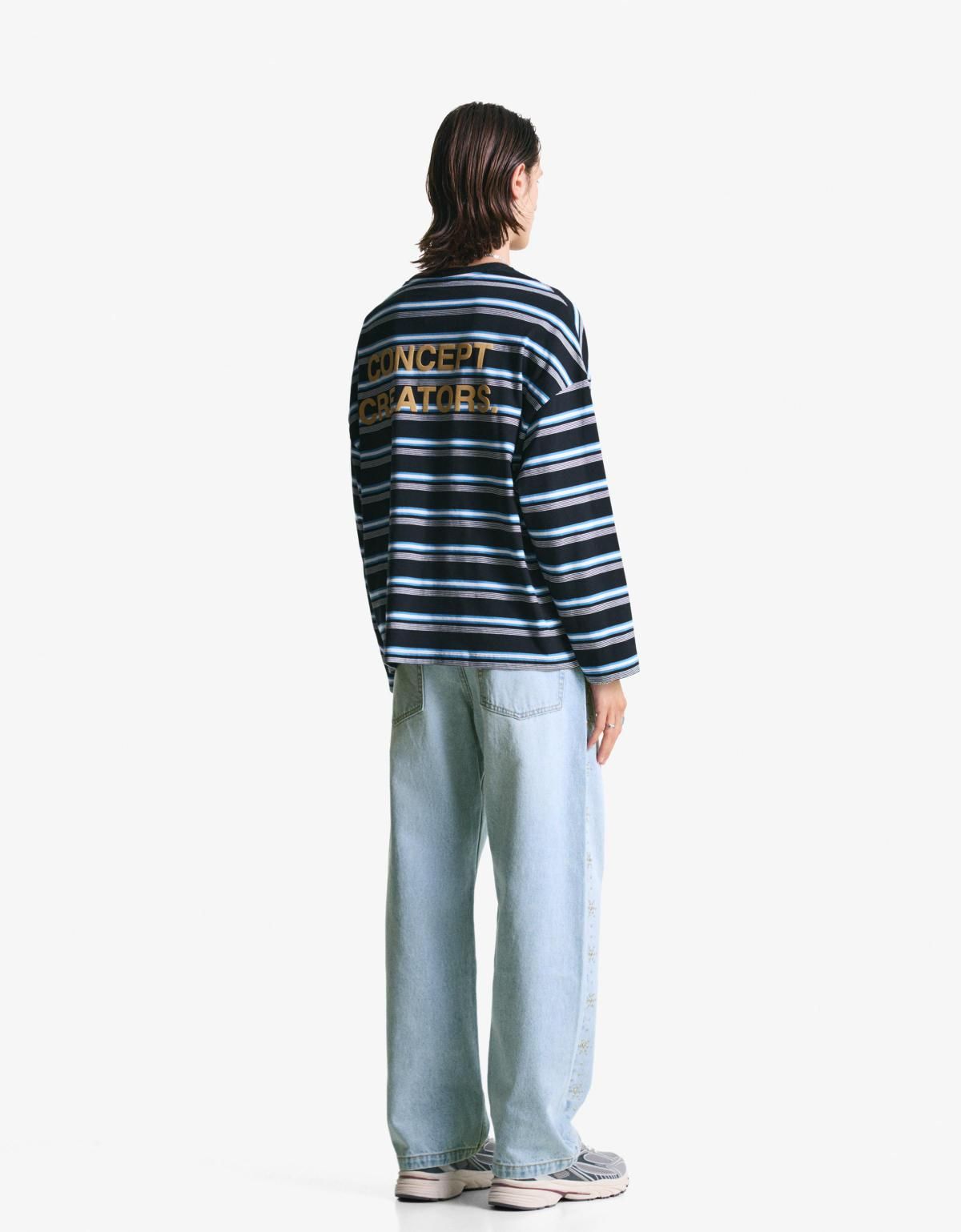 버쉬카 스터드 라이트 데님 배기핏 청바지 5358/156 LIGHT BLUE - 상세 이미지 5
